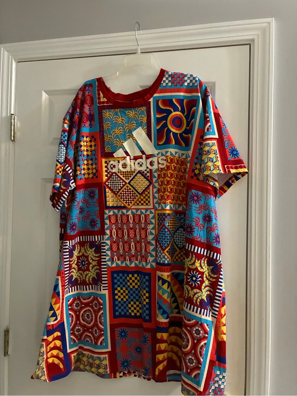 Adidas/Farm Rio Collab Multicolor Patchwork Midi Dress